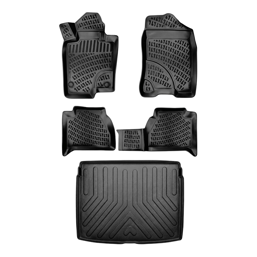 3D Auto Gummimatten & Kofferraumwanne Set für Peugeot 208 Baujahr 2019-2025 ( Passt Nicht in HYBRID und ELEKTRO)